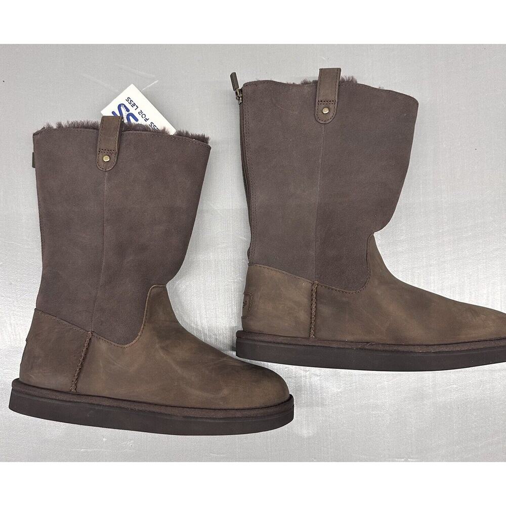 UGG Boots Womens Size 5 JESSLYN LEATHER AND SUEDE Tall Snow Winter Sherpa Lined